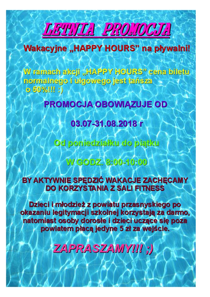 Letnia promocja „Happy Hours”